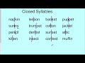 Exploring Open and Closed Syllables